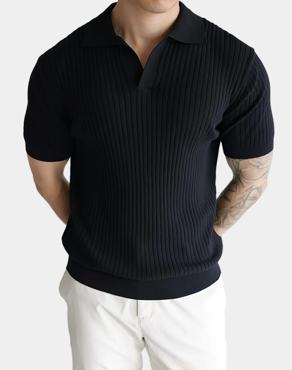 Polo homme côtelé