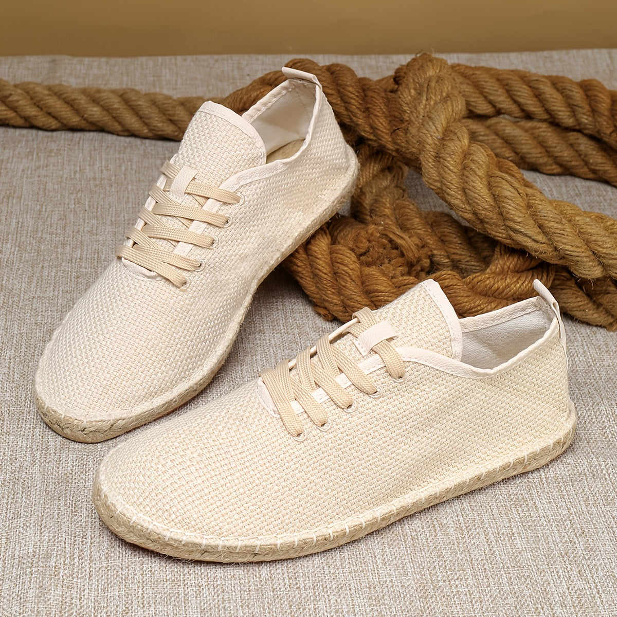 Espadrilles homme en toile à lacets
