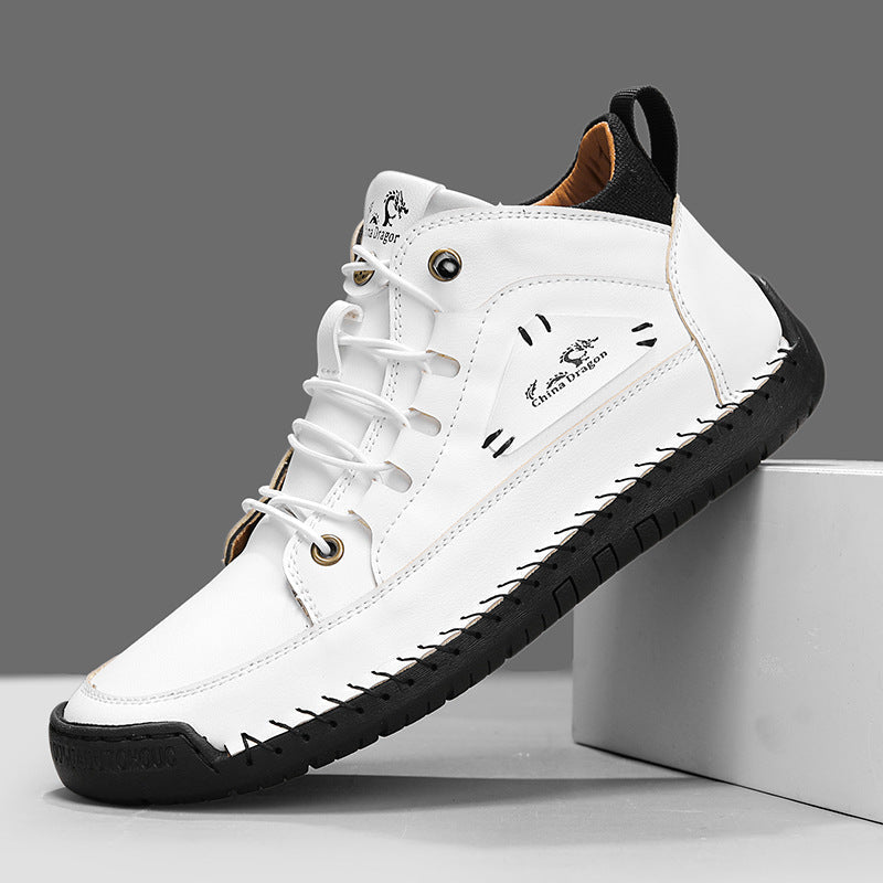 Baskets homme montantes surpiquées