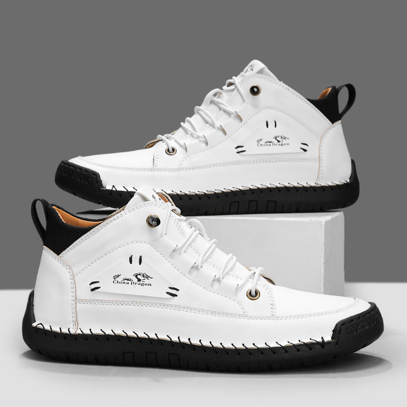 Baskets homme montantes surpiquées