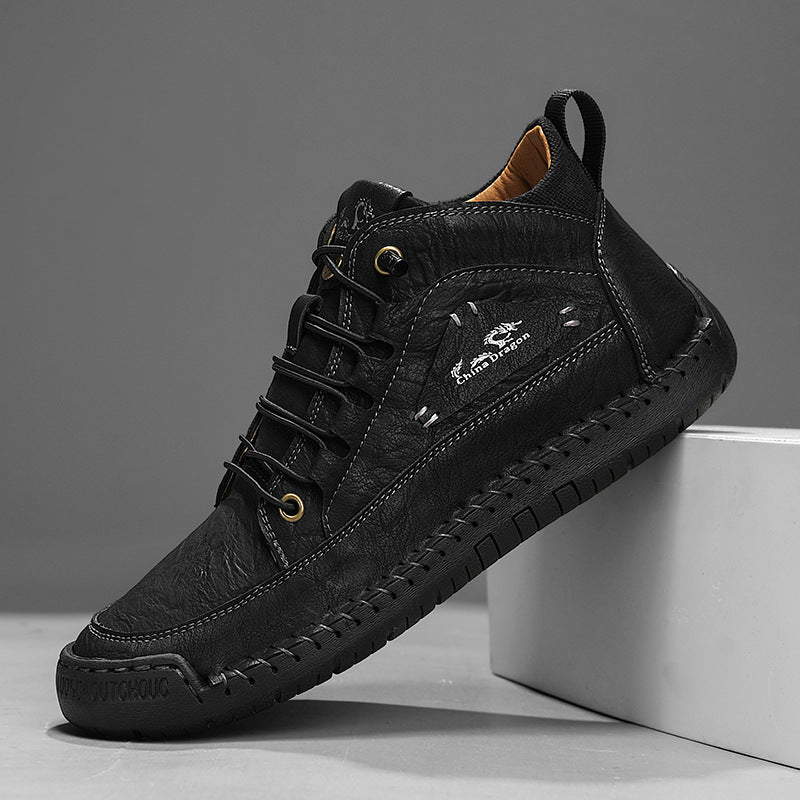 Baskets homme montantes surpiquées