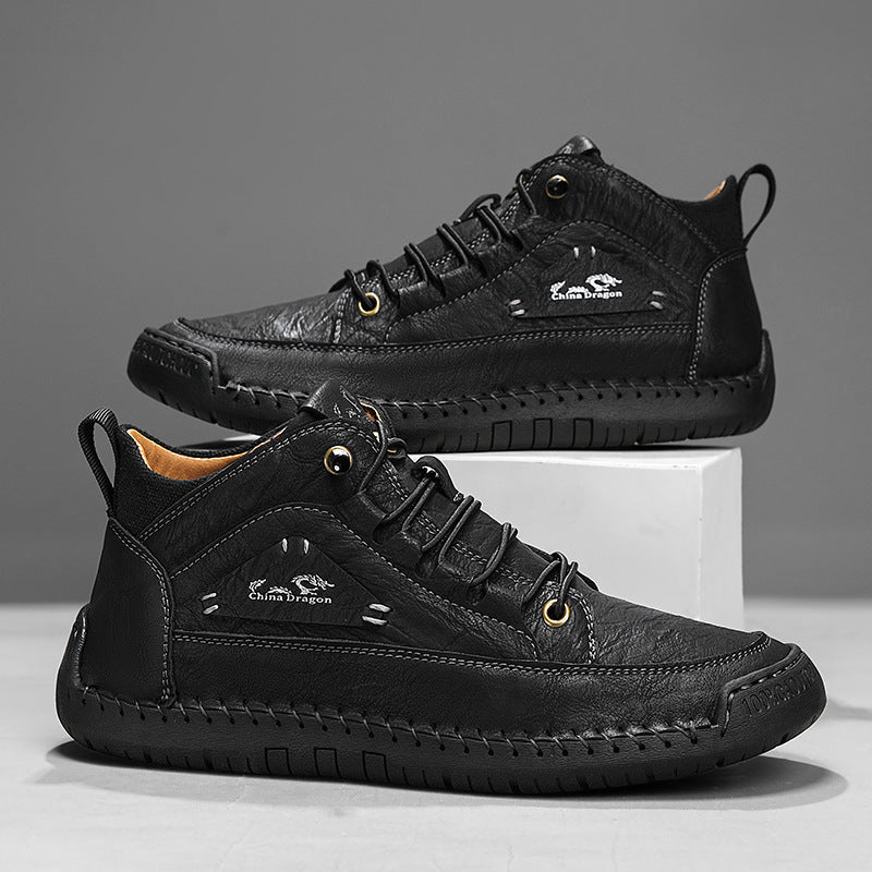 Baskets homme montantes surpiquées