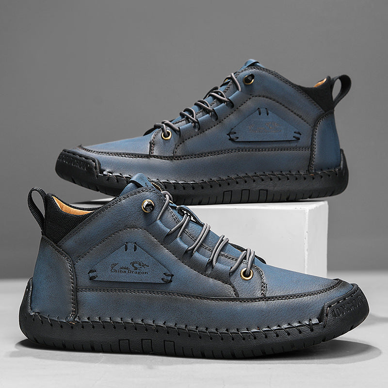 Baskets homme montantes surpiquées