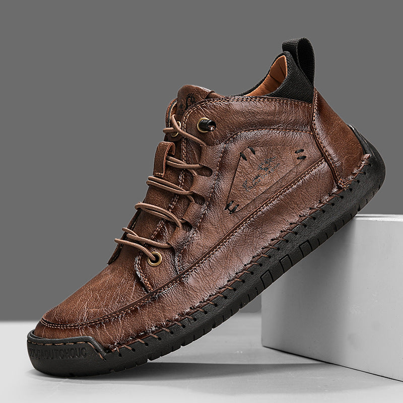 Baskets homme montantes surpiquées