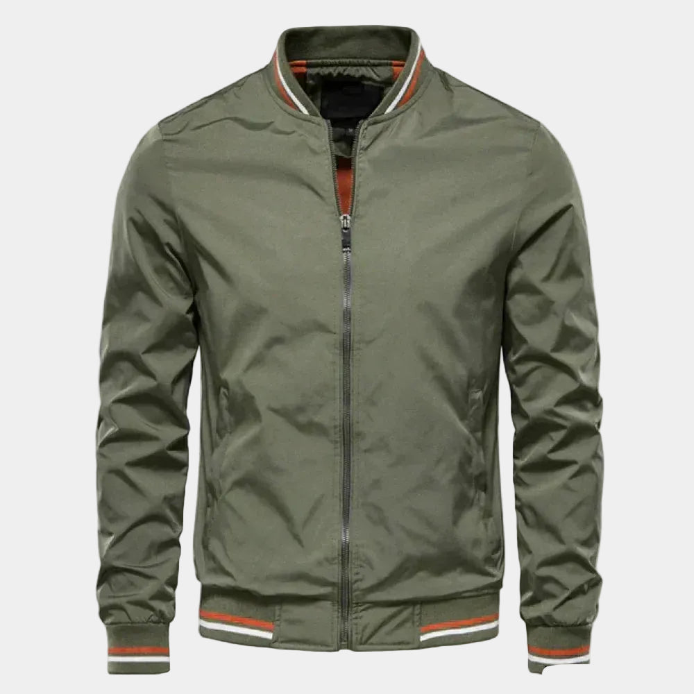Blouson bomber homme zippé col montant