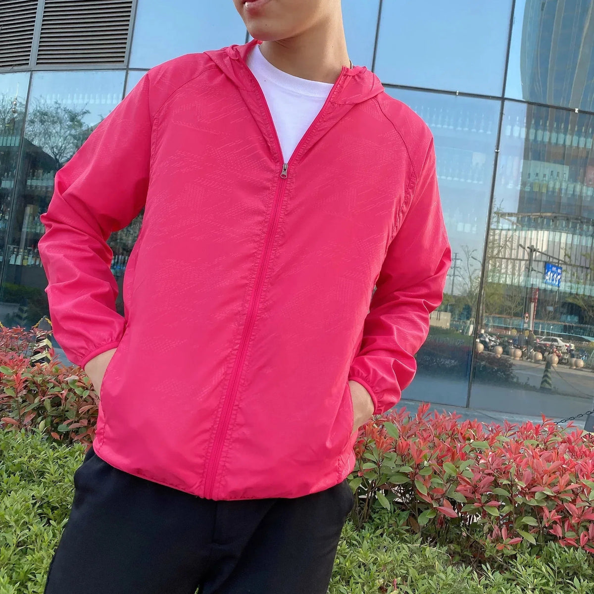 Blouson homme zippé à capuche