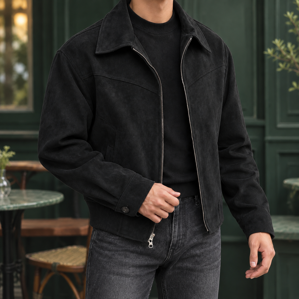 Blouson homme zippé à col
