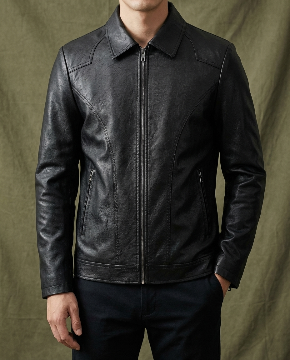 Blouson homme zippé col classique