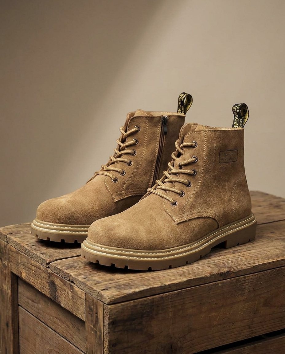 Bottines homme à lacets et zip latéral