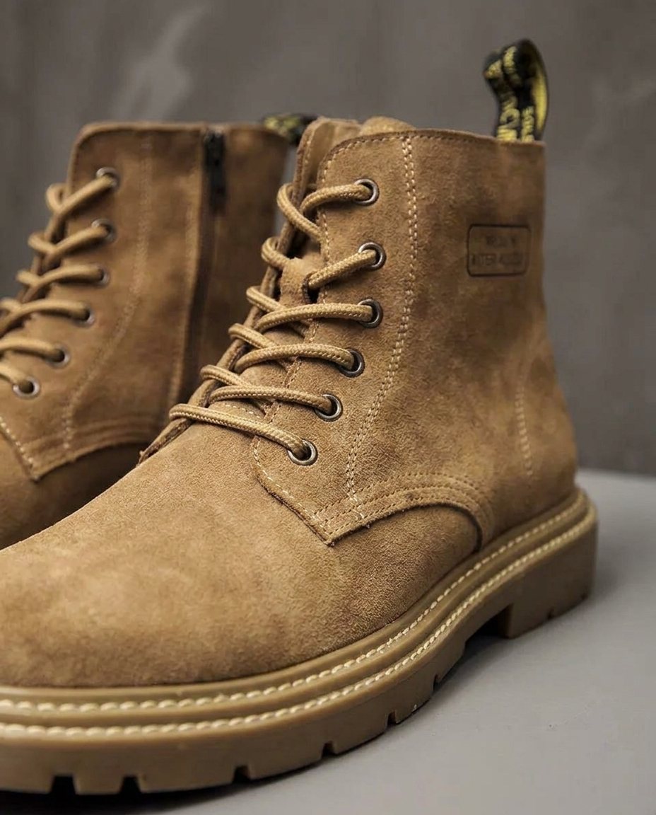 Bottines homme à lacets et zip latéral