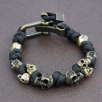 Bracelet homme à cordon perlé