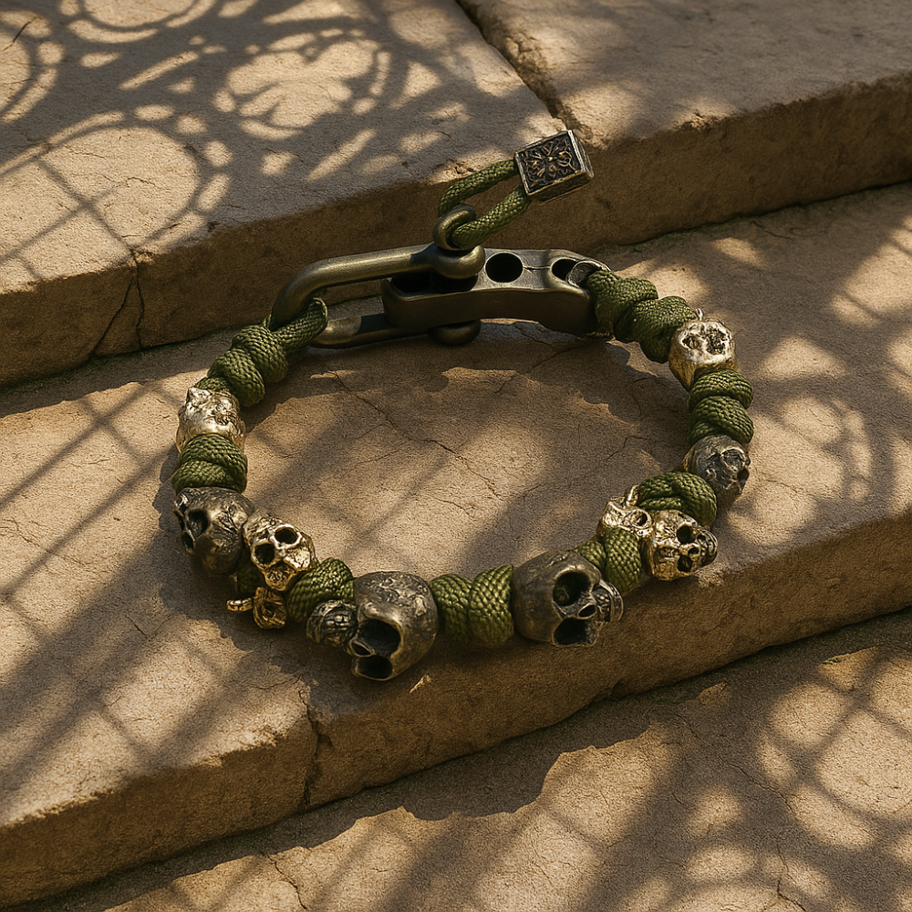 Bracelet homme à cordon perlé