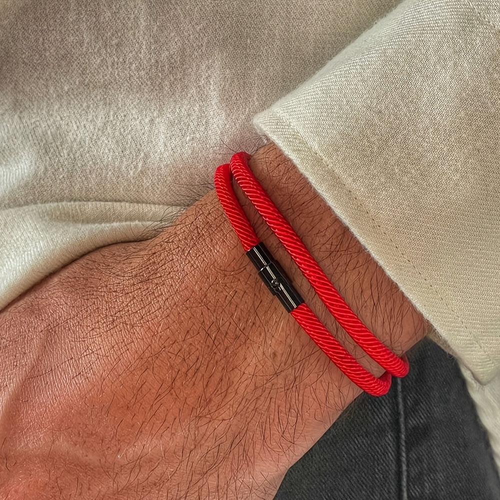 Bracelet homme tressé double tour