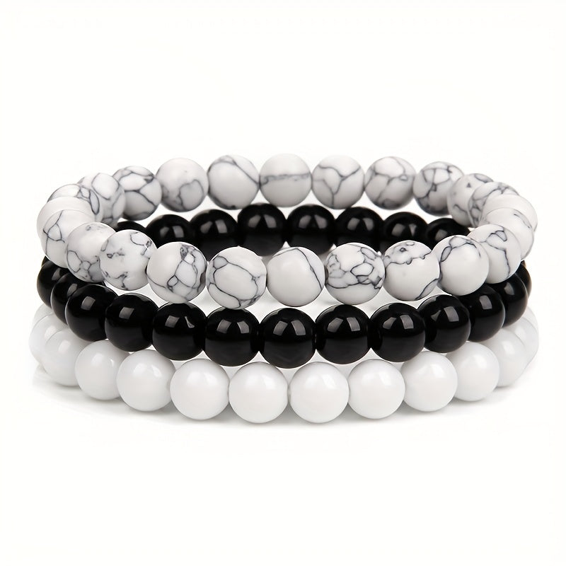 Bracelets homme à perles élastiques