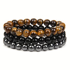 Bracelets homme à perles élastiques
