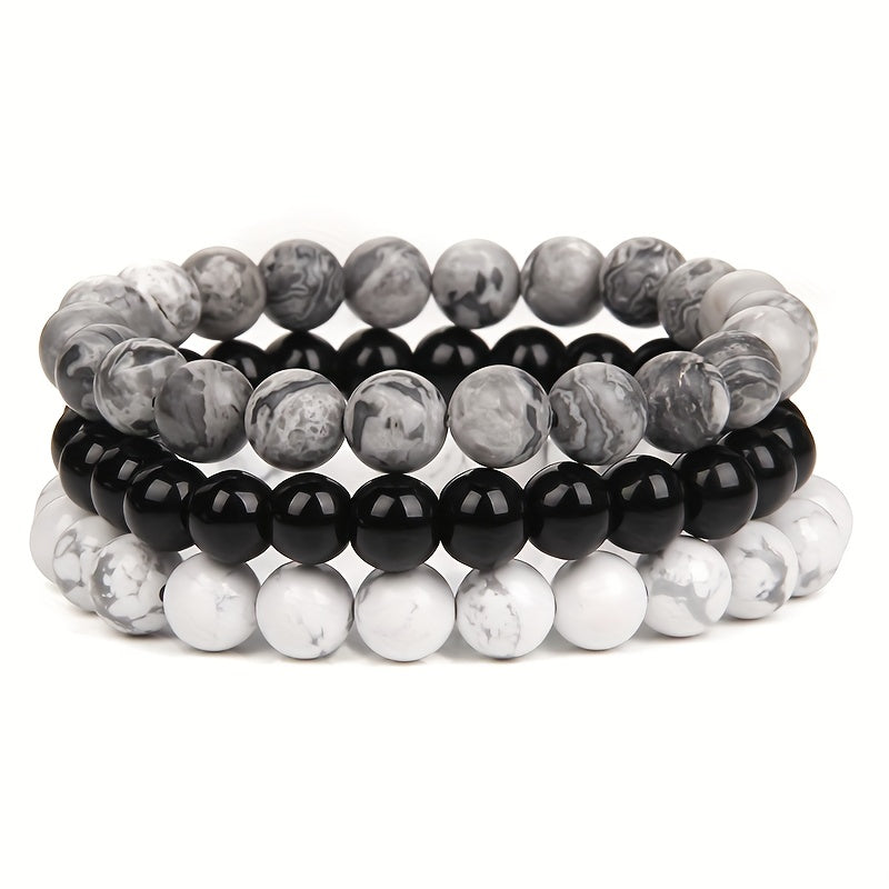 Bracelets homme à perles élastiques