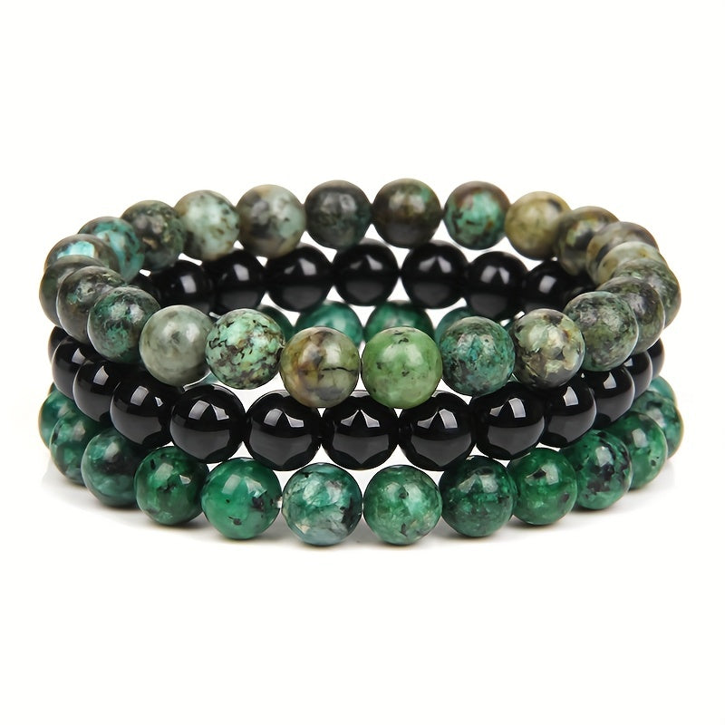 Bracelets homme à perles élastiques