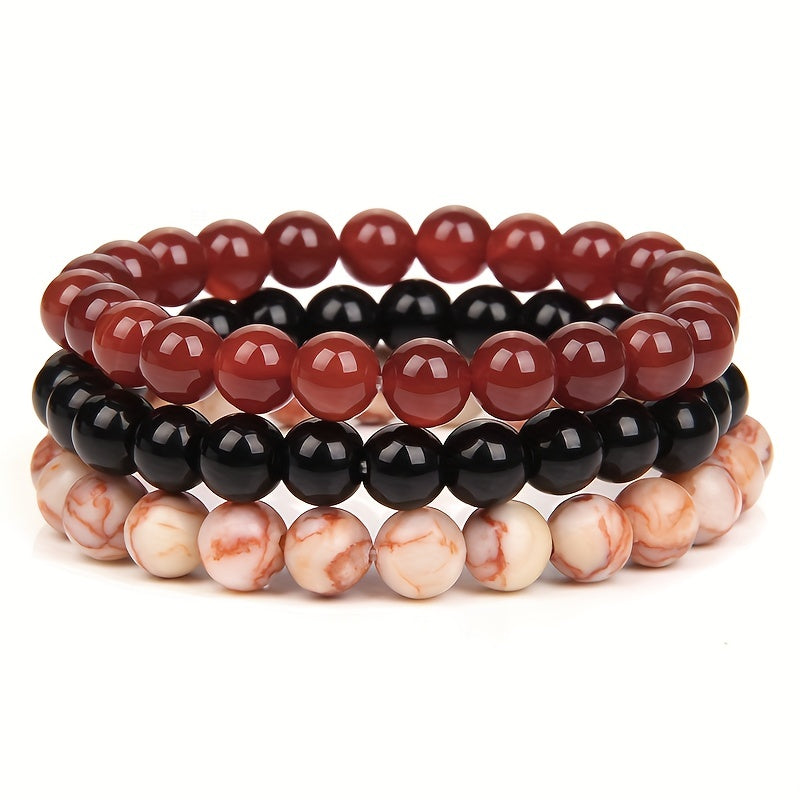 Bracelets homme à perles élastiques