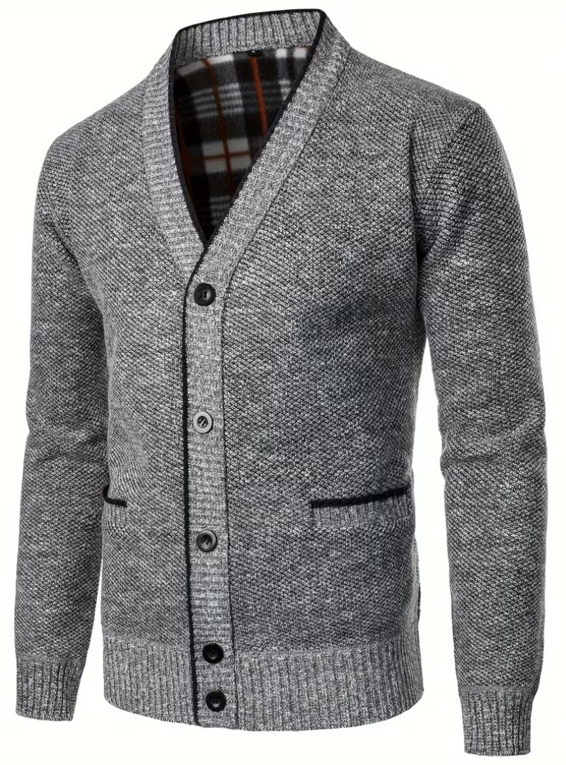 Cardigan à col V boutonné pour homme