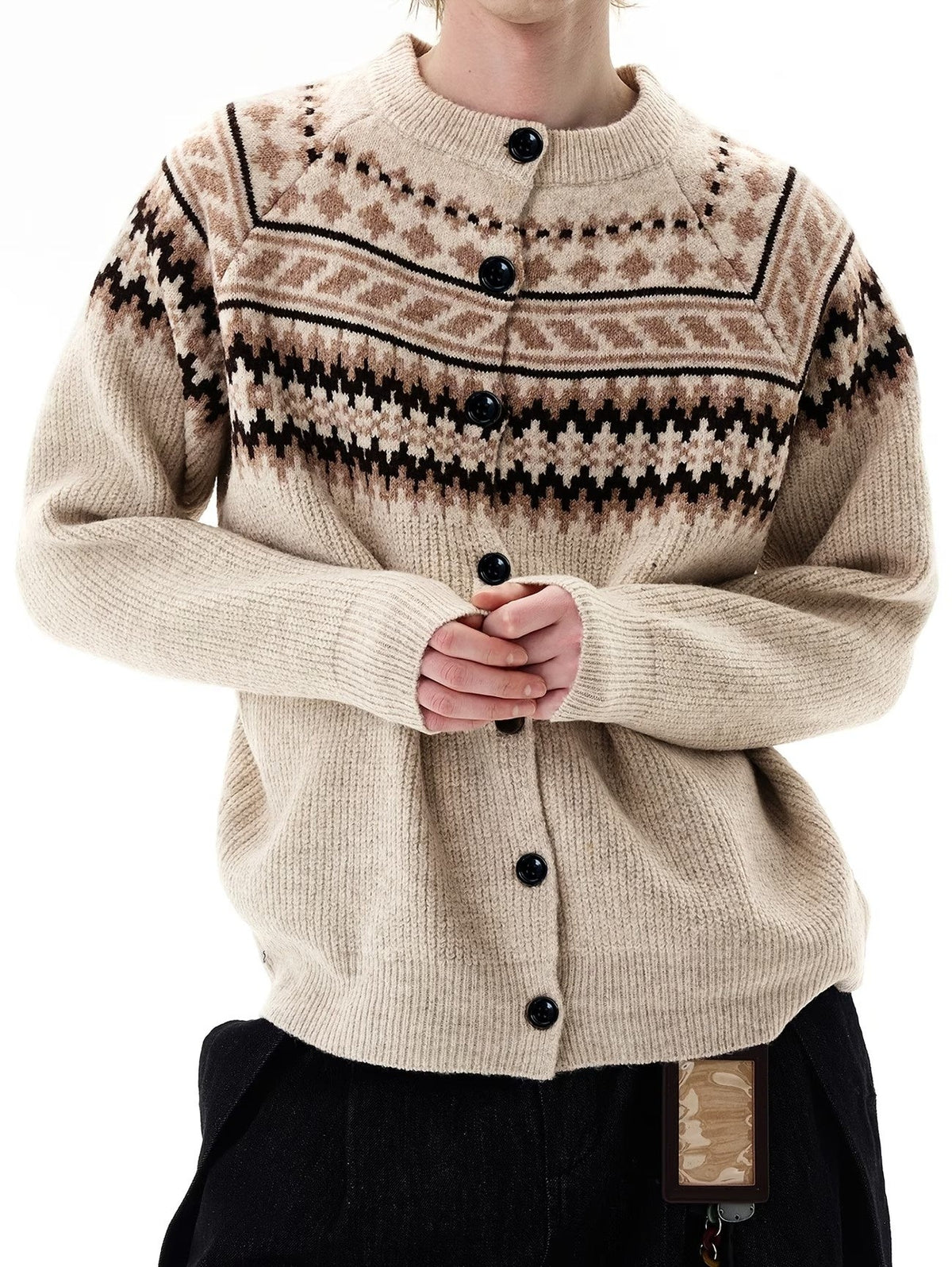 Cardigan Boutonné Côtelé pour Hommes