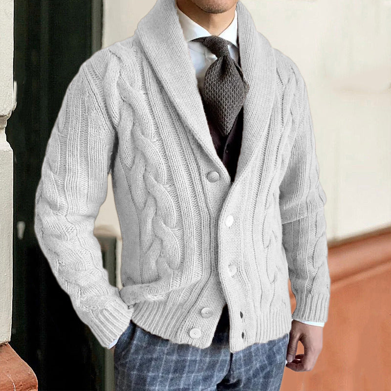 Cardigan Homme à Motif torsadé