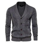 Cardigan homme col châle texturé