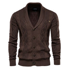 Cardigan homme col châle texturé