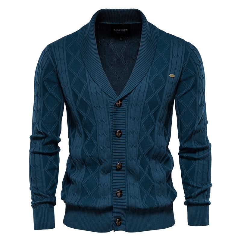 Cardigan homme col châle texturé