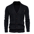 Cardigan homme col châle texturé