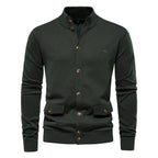 Cardigan homme col montant boutonné