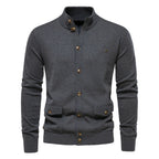 Cardigan homme col montant boutonné