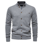 Cardigan homme col montant boutonné