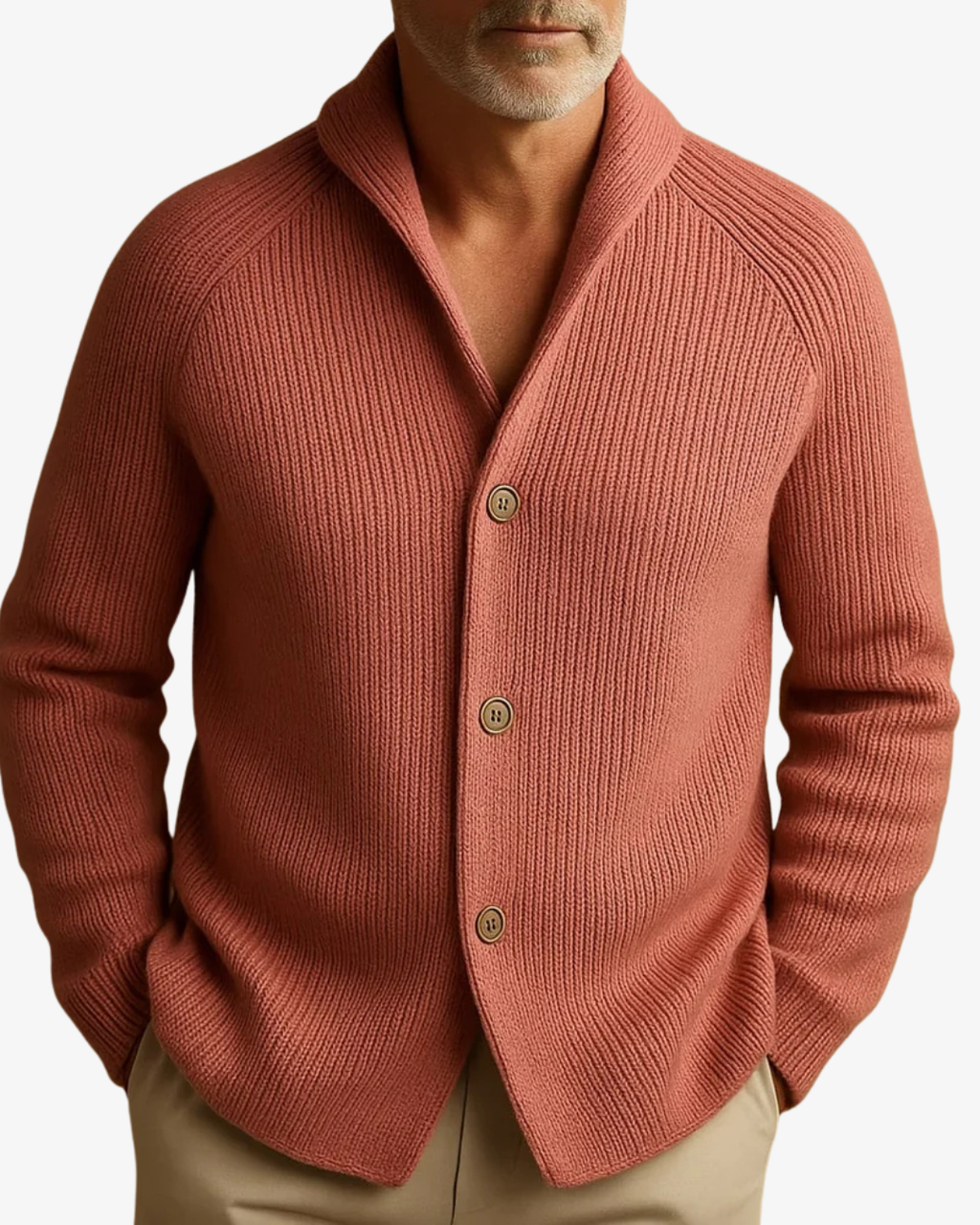 Cardigan homme en maille à col châle