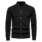 Cardigan homme texturé col montant