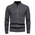 Cardigan homme texturé col montant