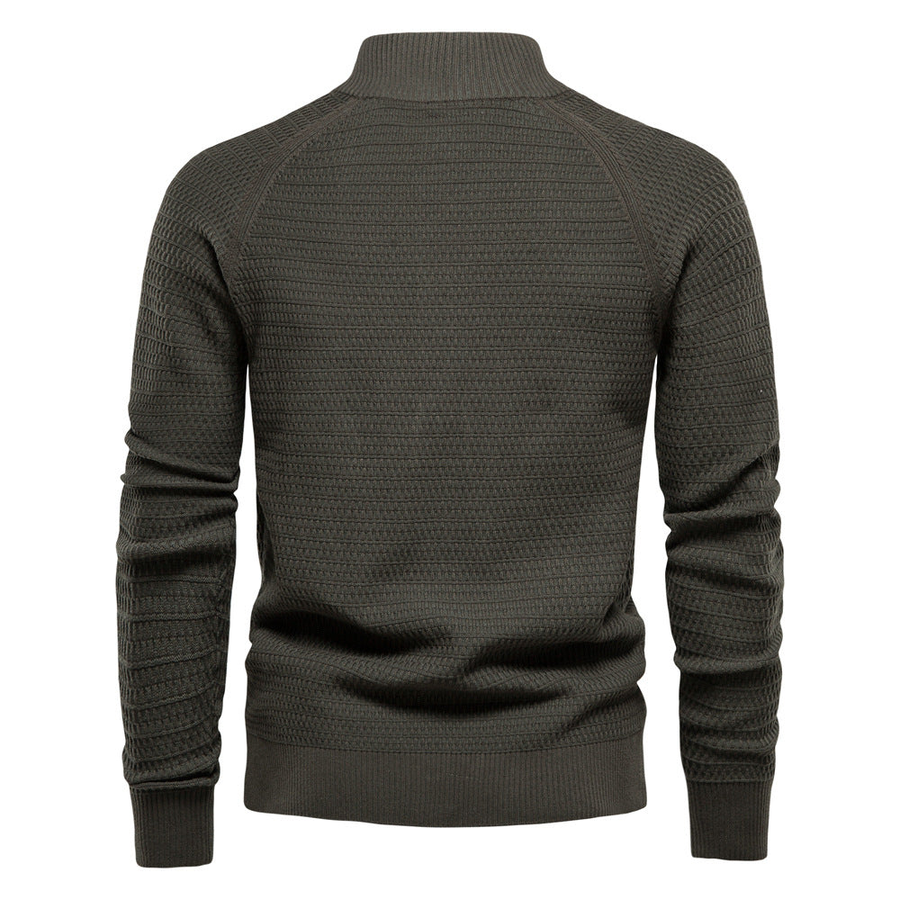 Cardigan homme texturé col montant