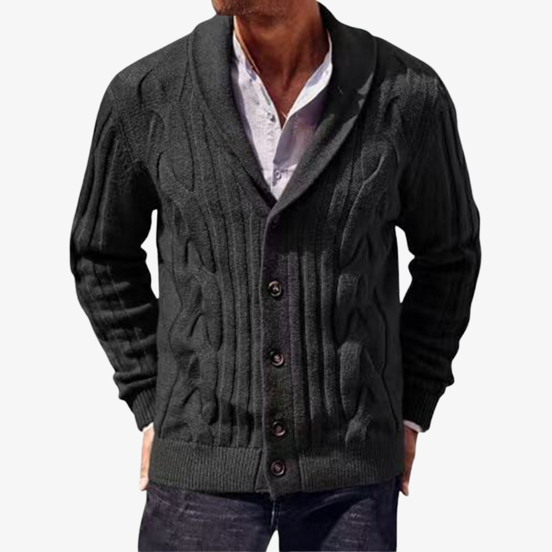 Cardigan homme torsadé à col châle pour