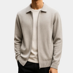 Cardigan homme zippé col chemise
