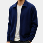 Cardigan homme zippé col chemise