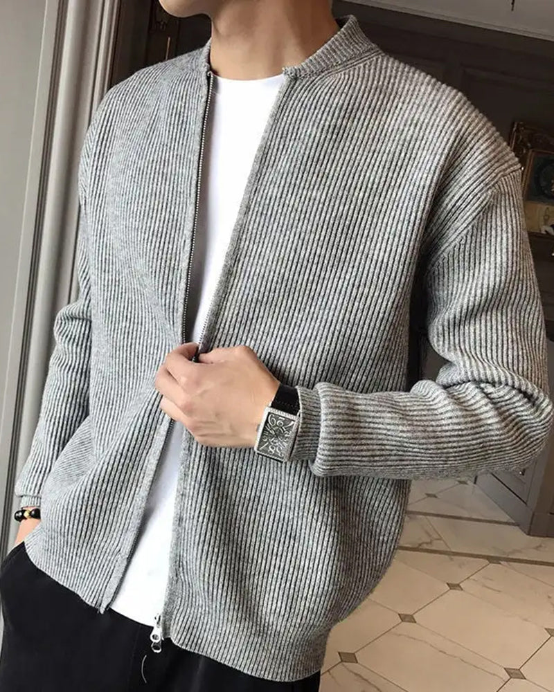 Cardigan zippé en maille pour homme