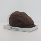 Casquette plate homme à rayures fines