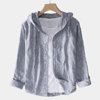 Chemise homme à capuche rayée