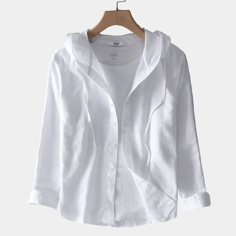Chemise homme à capuche rayée
