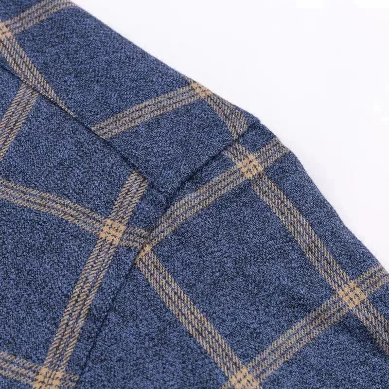 Chemise à carreaux boutonnée pour homme