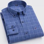 Chemise à carreaux boutonnée pour homme