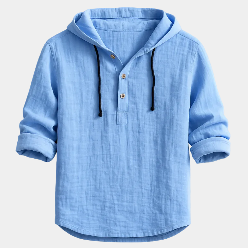 Chemise homme à capuche boutonnée