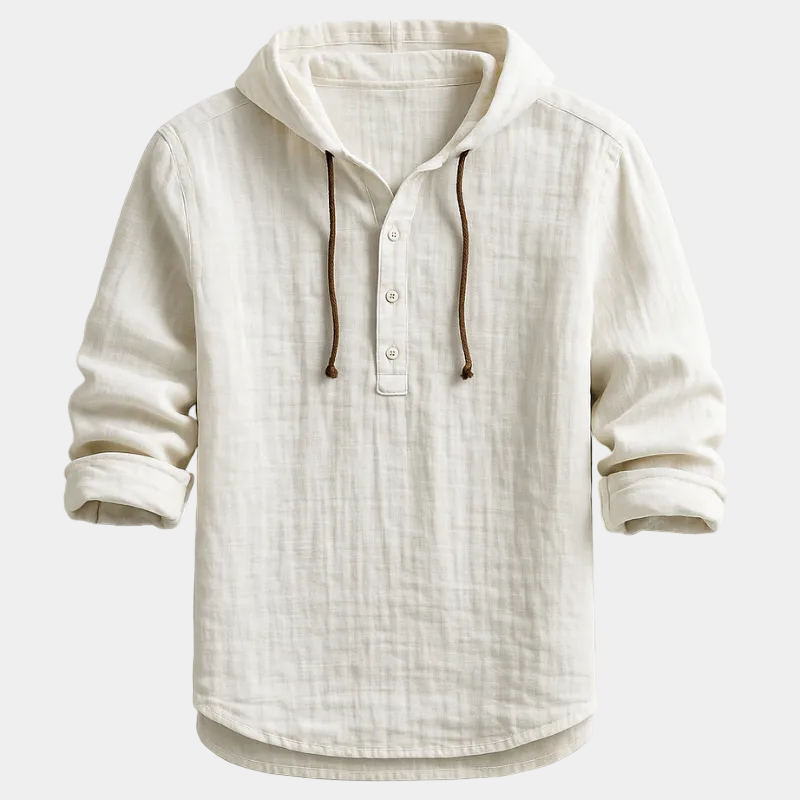 Chemise homme à capuche boutonnée