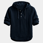 Chemise homme à capuche boutonnée