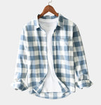 Chemise homme à carreaux boutonnée