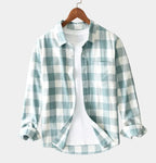 Chemise homme à carreaux boutonnée